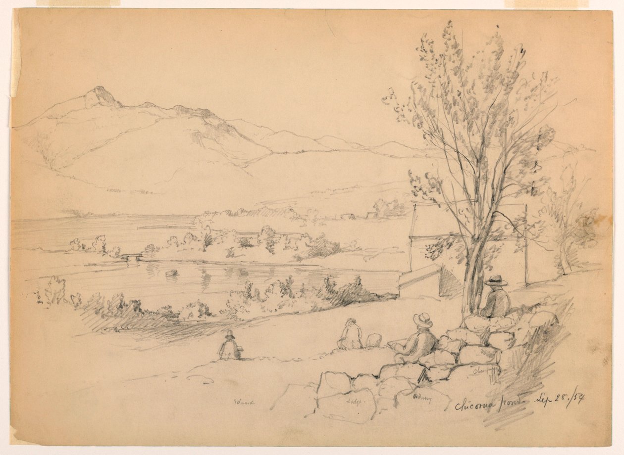 Artists Sketching at Chocorua Pond, New Hampshire, September 28, 1854 by Daniel Huntington