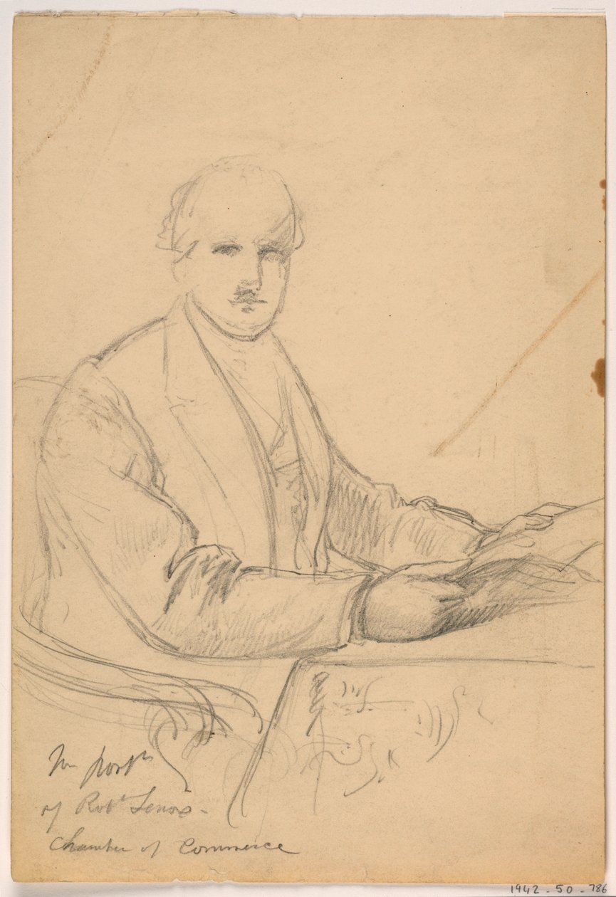 Robert Lenox Seated at a Desk for the Chamber of Commerce Portrait, 1865 by Daniel Huntington