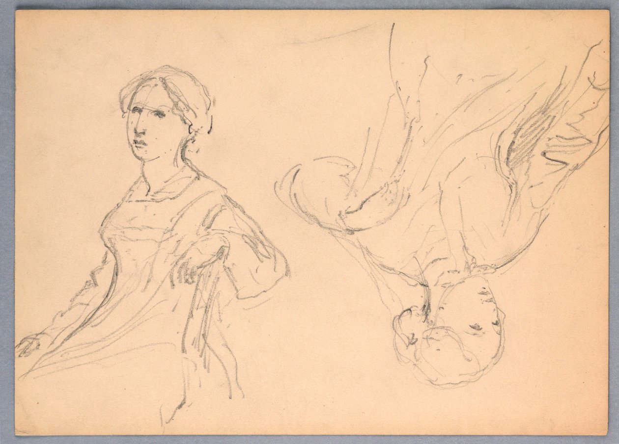 Woman Seated, Two Studies, 1870 by Daniel Huntington