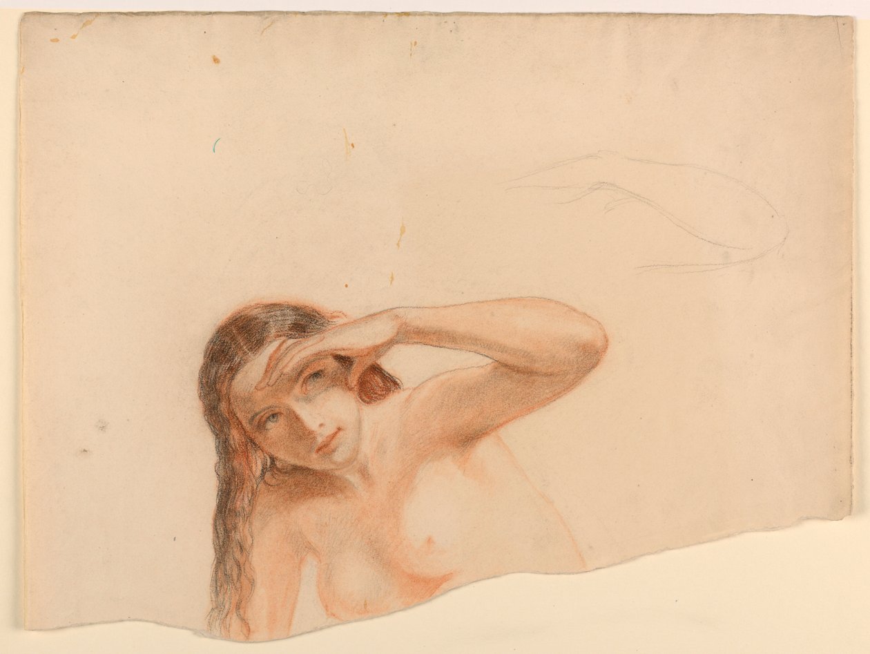 Female Nude with Left Hand Raised by Daniel Huntington