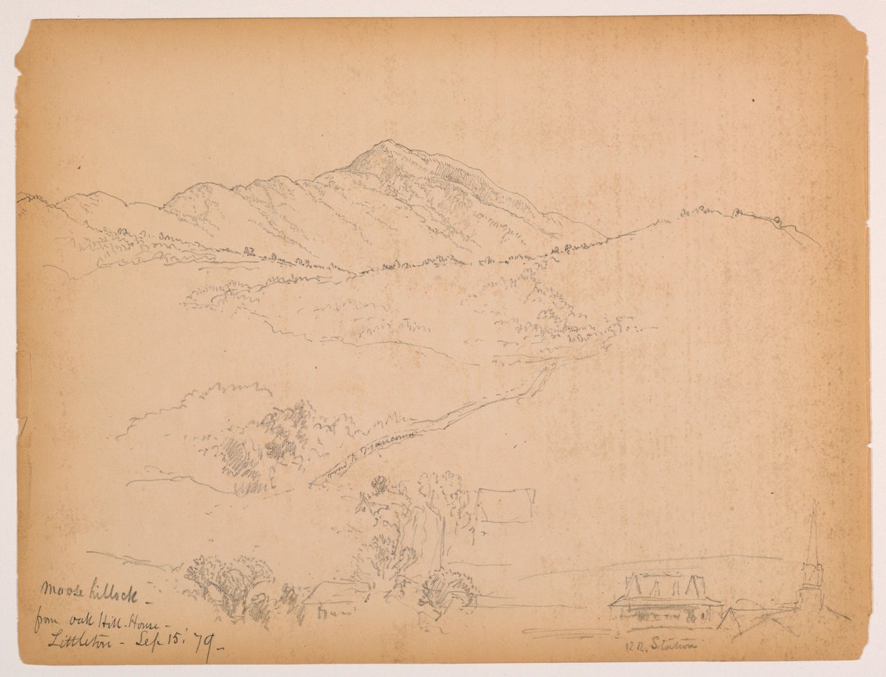 Moose Hillock from Oak Hill House, Littleton, New Hampshire by Daniel Huntington