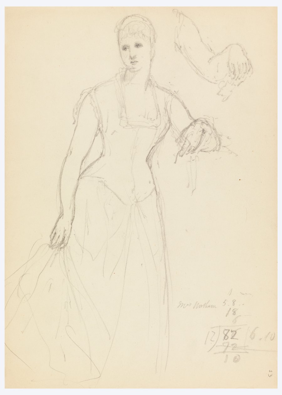 Sketch for a Portrait of Bella Worsham by Daniel Huntington