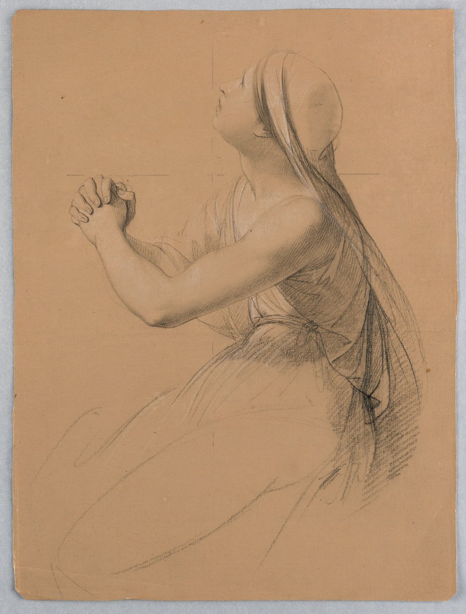 Study of Woman Praying for "Communion of the Sick" by Daniel Huntington