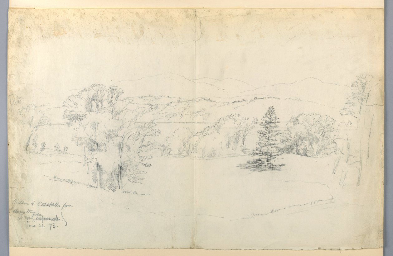 The Hudson River and Catskills from Barrytown by Daniel Huntington