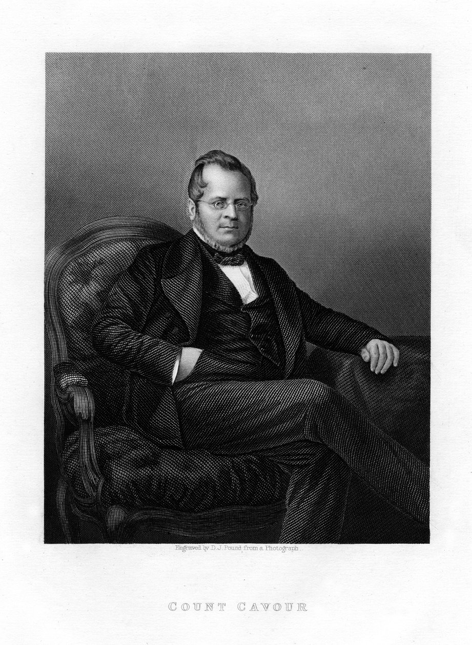 Count Camillo Benso di Cavour, Italian politician, 19th century by Daniel John Pound