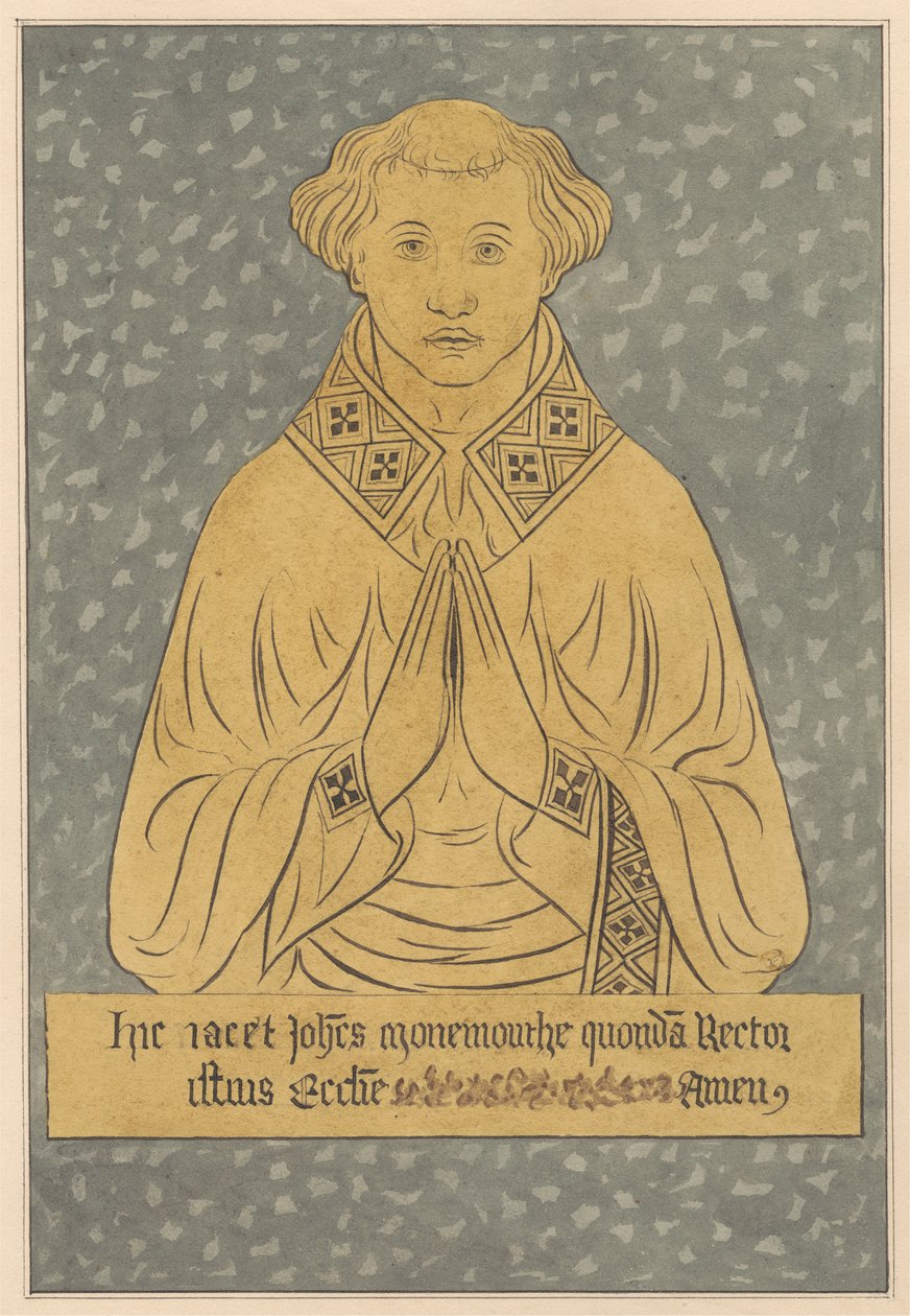 Brass Plate for a Rector from Harlington Church by Daniel Lysons