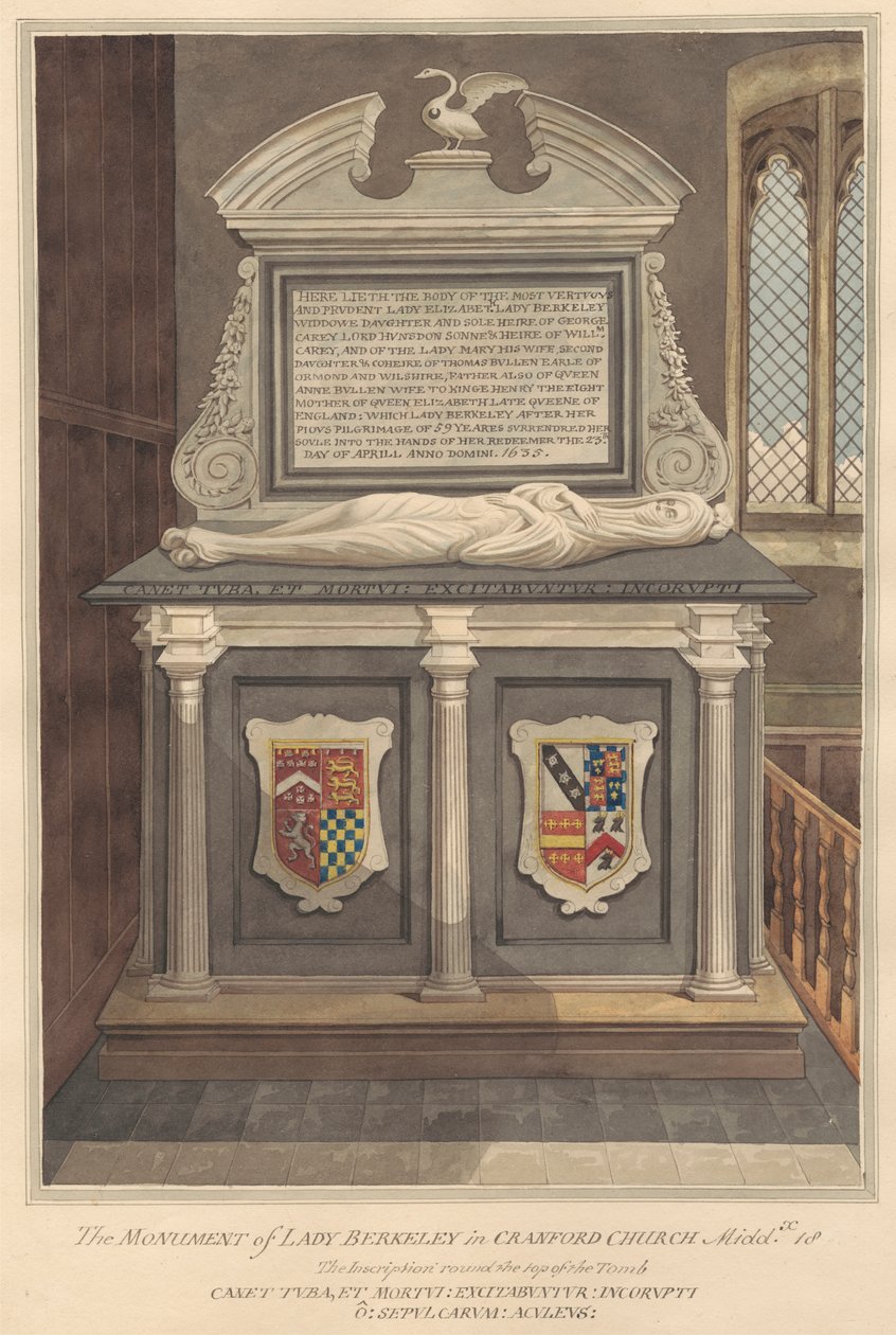 Tomb of Lady Elizabeth Berkeley from Cranford Church by Daniel Lysons