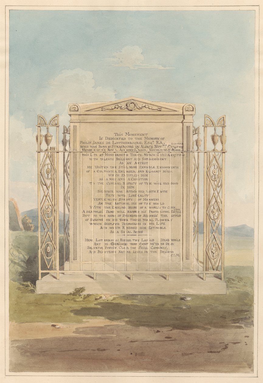 Tomb of Philip James de Loutherbourg by Daniel Lysons
