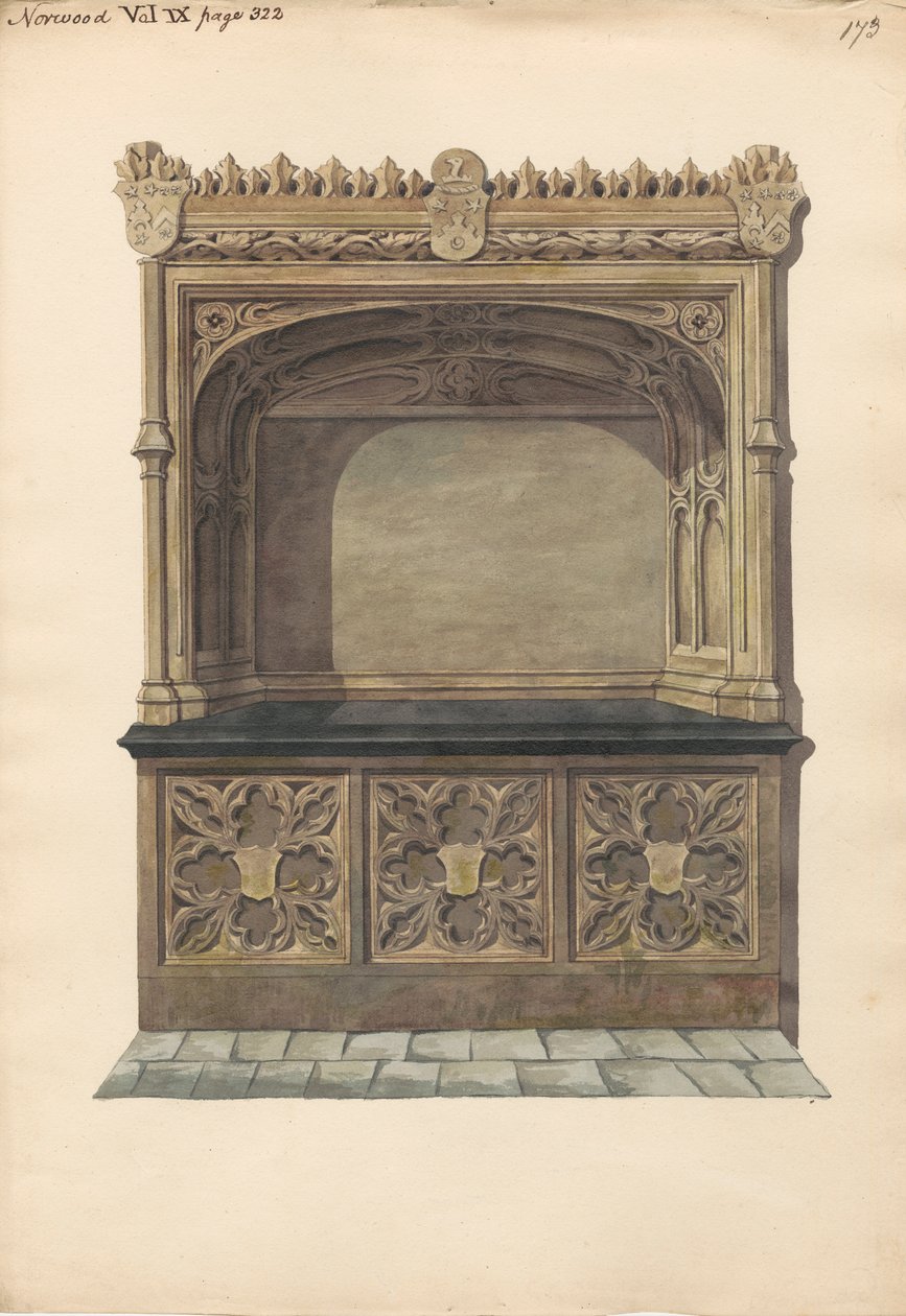 Undentified Tomb from Norwood Church by Daniel Lysons