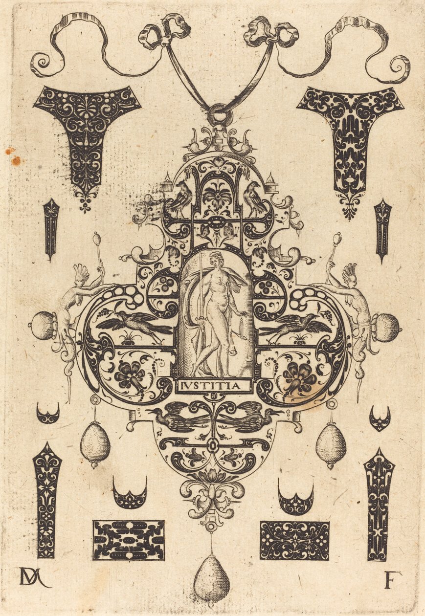 Large Pendant, Justice Standing at Centre by Daniel Mignot