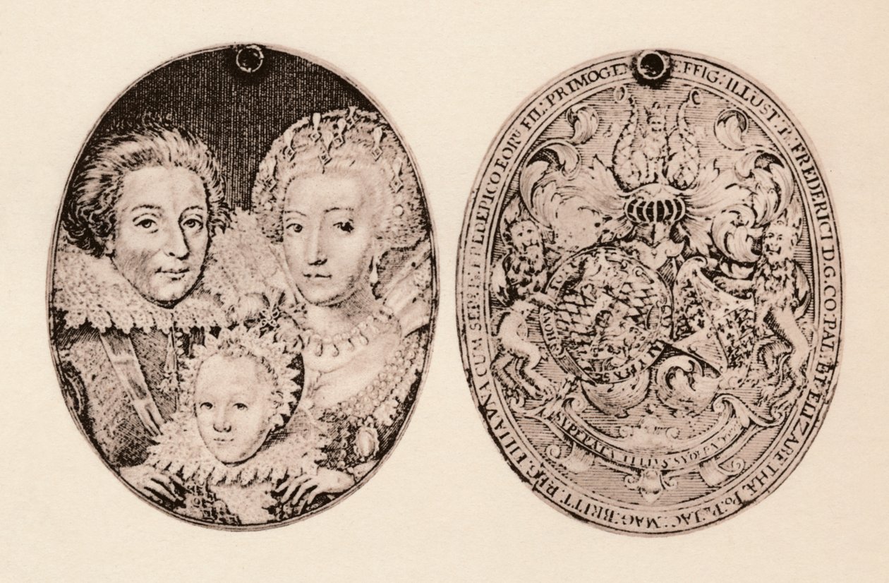Frederick of Bohemia, Elizabeth Stuart, and Their Son, Frederick Henry by Daniel Mytens