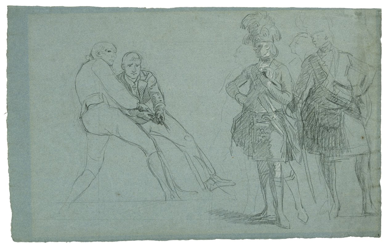 Study for The Siege of Gibraltar (Study of Lieutenant Colonel Lindsay and Figures Pulling on a Rope), c. 1786-1787 by Daniel Mytens
