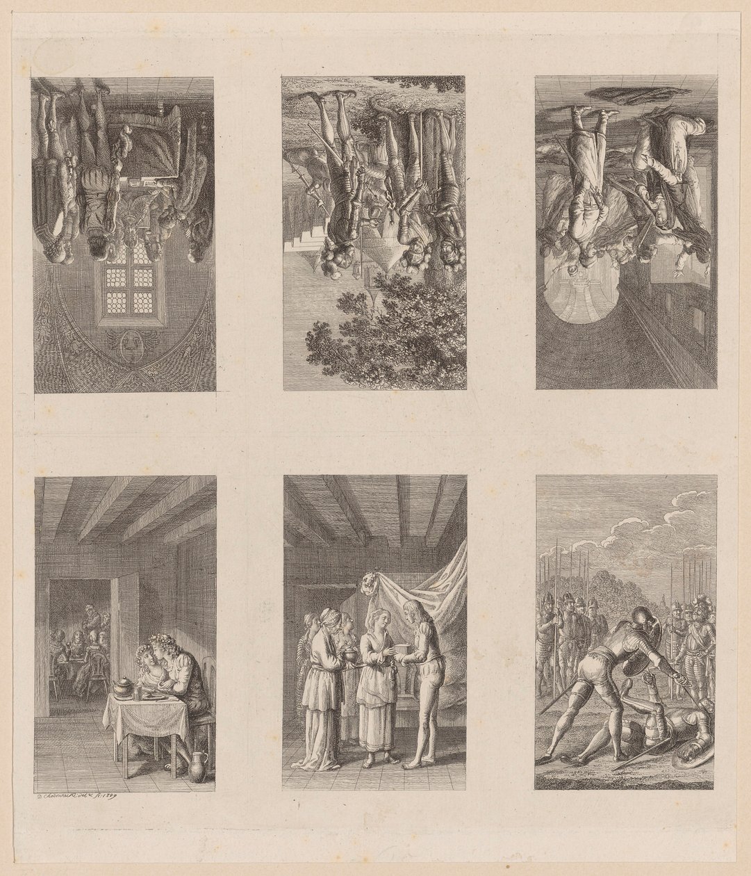 6 Plates on the "Prussian-Brandenburg State History" by Daniel Nikolaus Chodowiecki