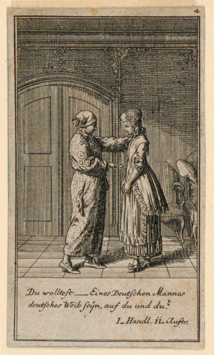 A Father or Guardian Talking to a Girl, Illustration of the Play 