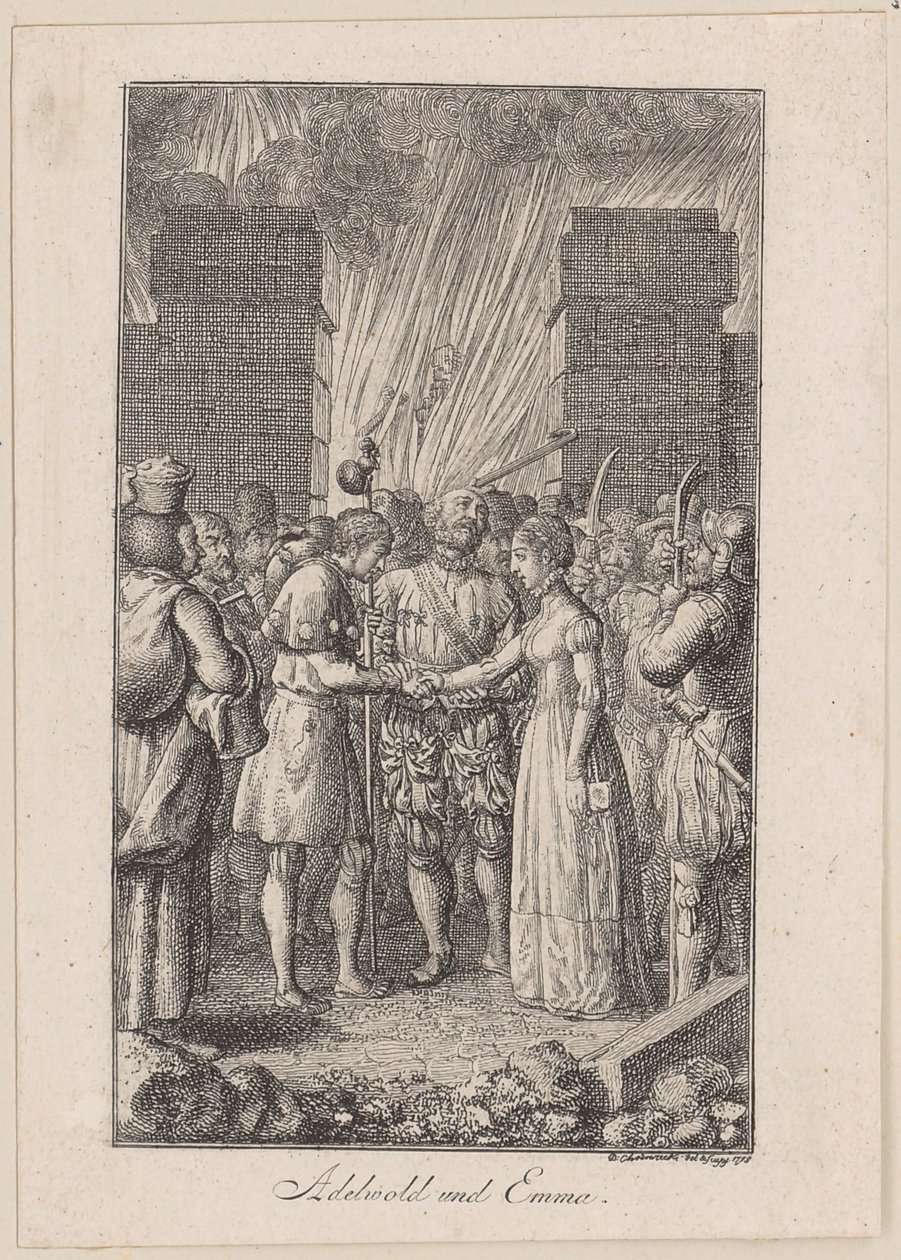 Adelwold and Emma. Ballad by Bertrand by Daniel Nikolaus Chodowiecki