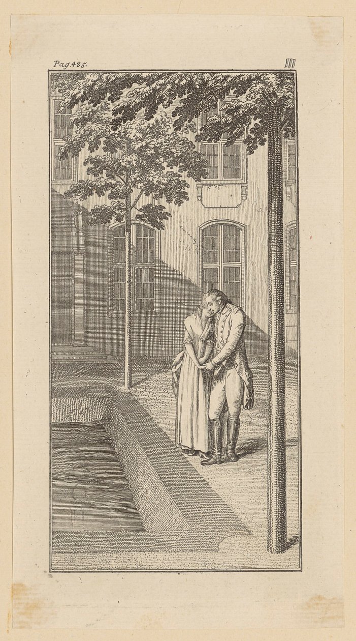 Alexander and Tine by the Pond by Daniel Nikolaus Chodowiecki