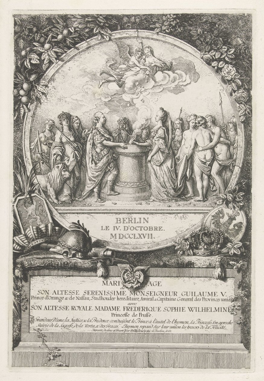 Allegory on the Marriage of William V and Wilhelmina of Prussia, 1767 by Daniel Nikolaus Chodowiecki
