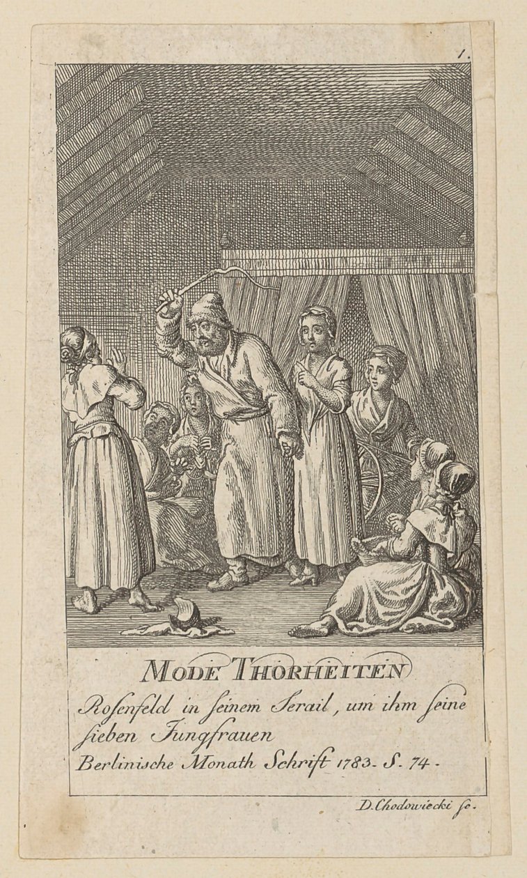 Plate 1 from the Series "Fashion Follies" by Daniel Nikolaus Chodowiecki