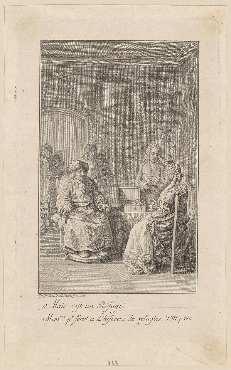 Plate for the "Memoirs [...] of the Refugees", Third Volume by Daniel Nikolaus Chodowiecki