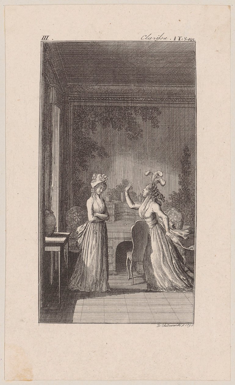 Clarisse Tells Her Sister Arabella Some Biting Truths by Daniel Nikolaus Chodowiecki