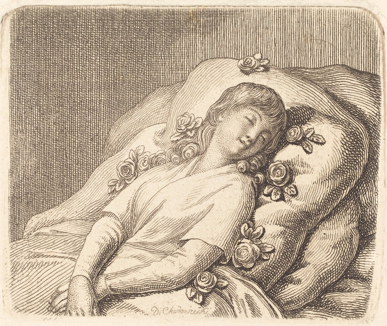 Dreaming on Roses by Daniel Nikolaus Chodowiecki
