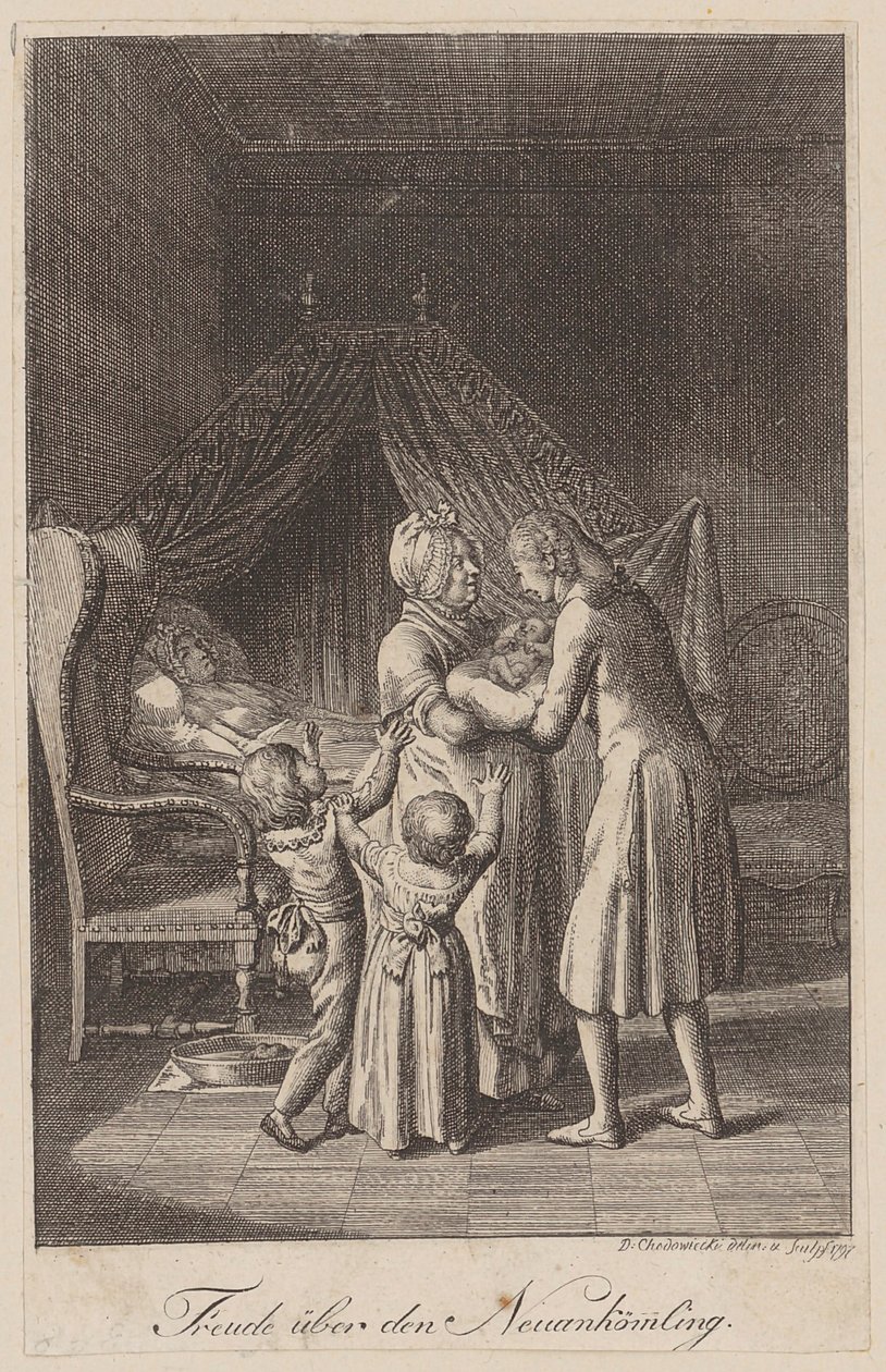 Joy over the New Arrival [Childbirth] by Daniel Nikolaus Chodowiecki