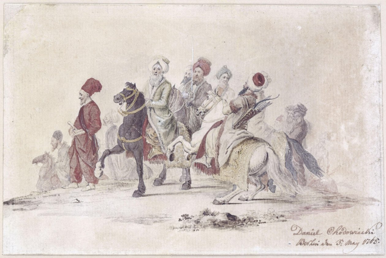 Entourage from the Turkish Embassy. E. 25 by Daniel Nikolaus Chodowiecki
