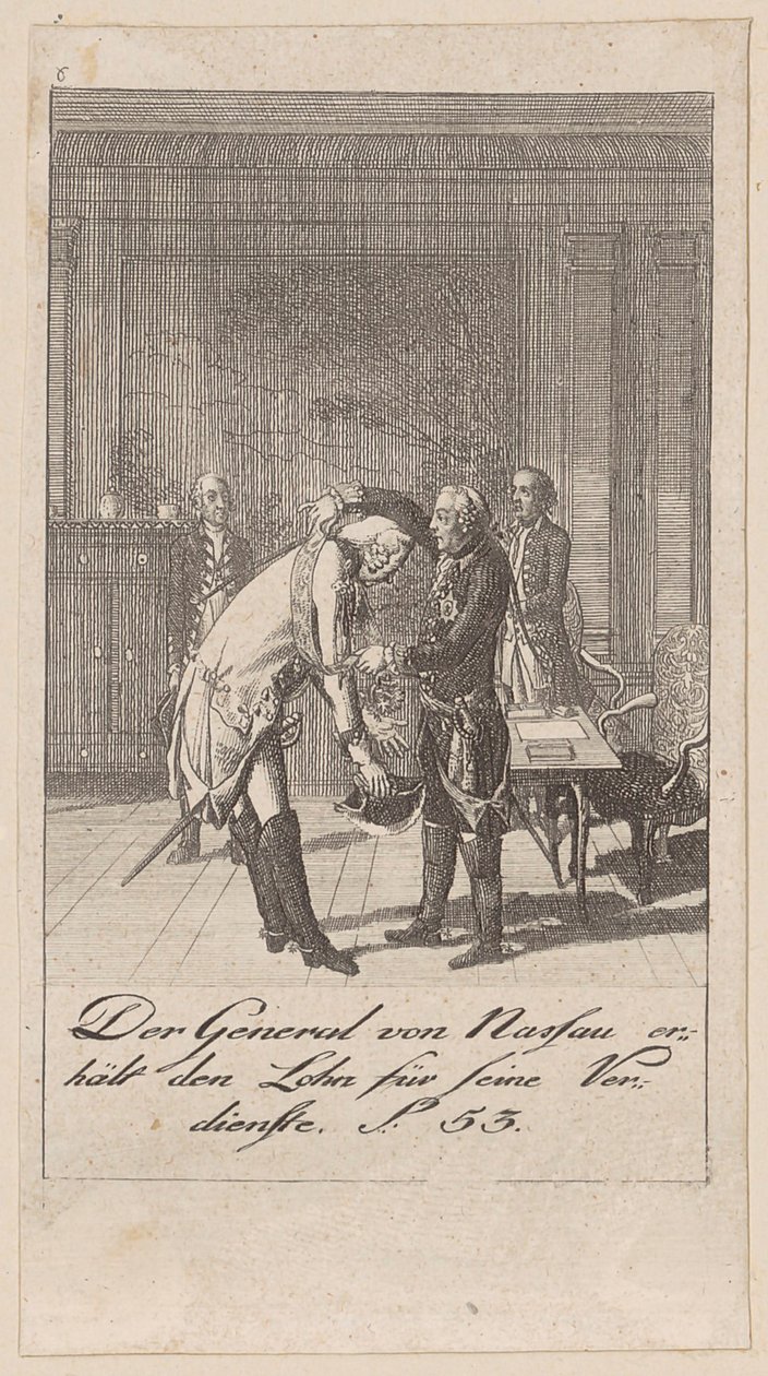 General von Nassau Receives the Reward for His Services by Daniel Nikolaus Chodowiecki