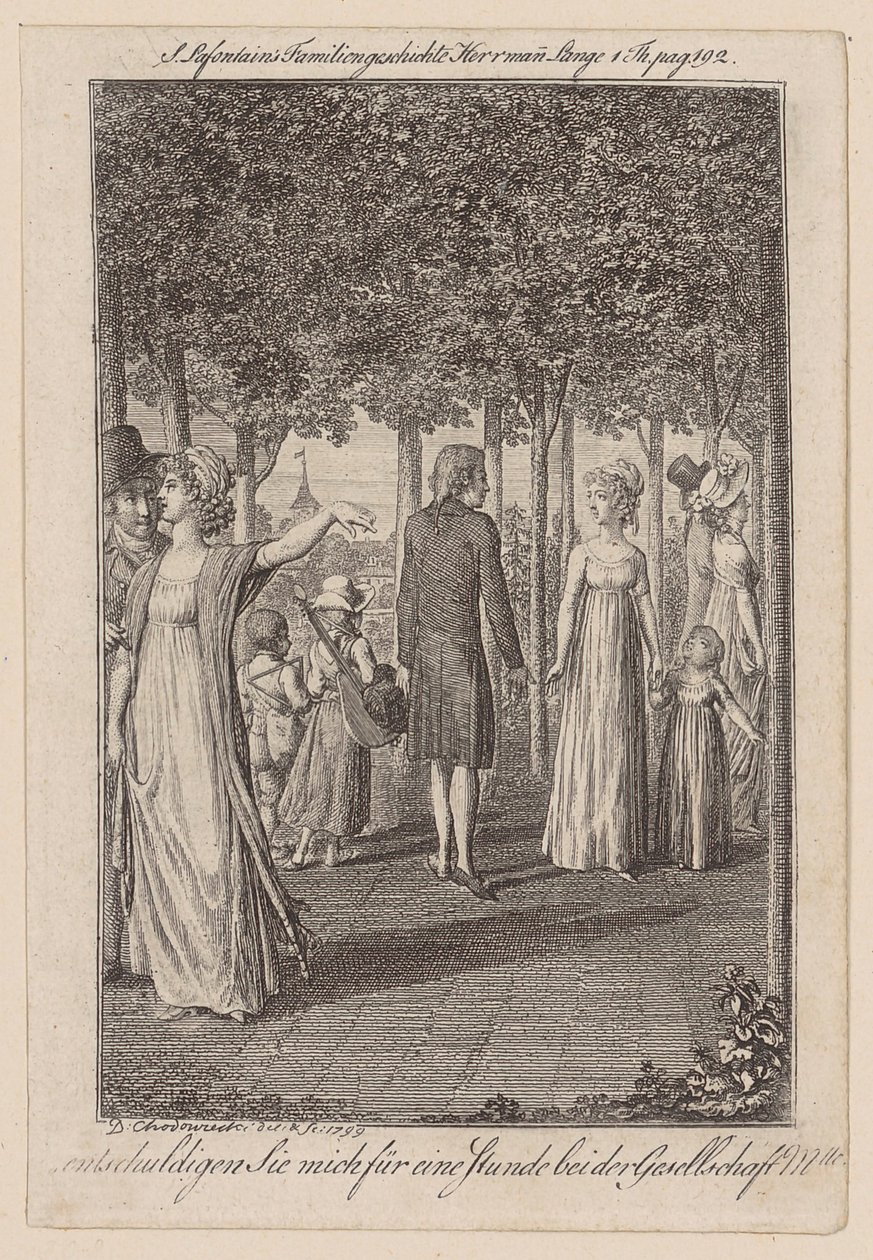 Hermann Brings Two Children to Their Sick Father Bergmann by Daniel Nikolaus Chodowiecki