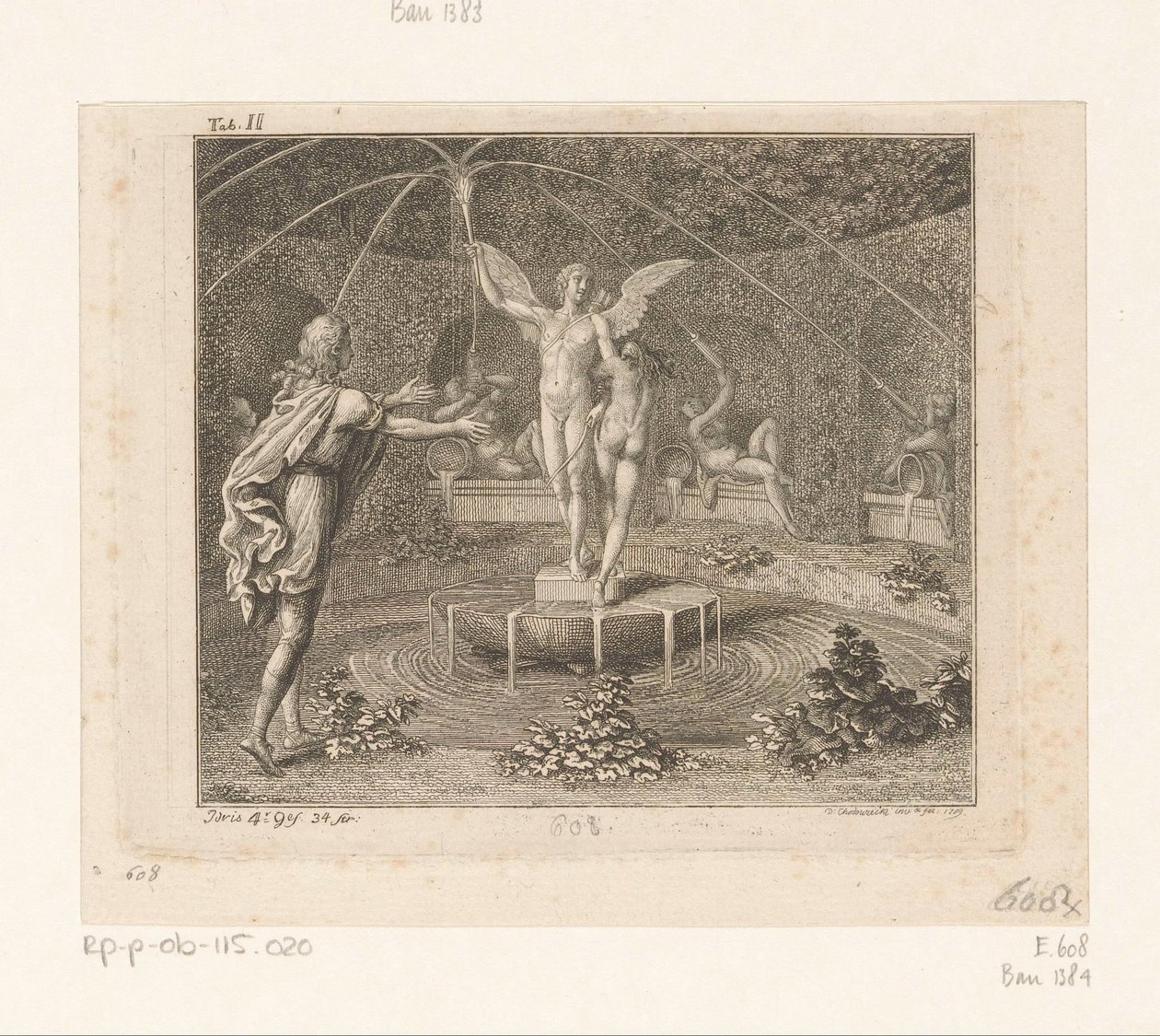 Idris Reaches Out to a Naked Woman by the Fountain of Love by Daniel Nikolaus Chodowiecki