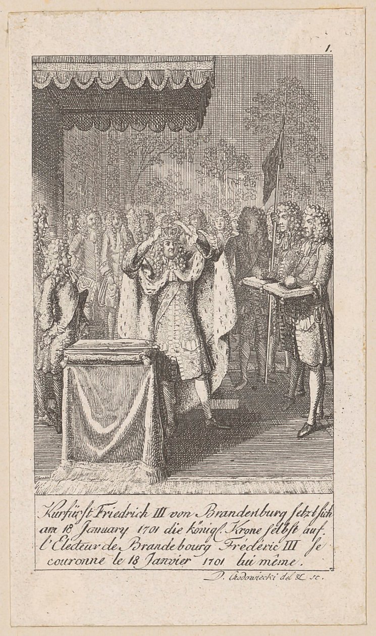 Elector Frederick III of Brandenburg Crowns Himself, Sheet 1 from the Series 