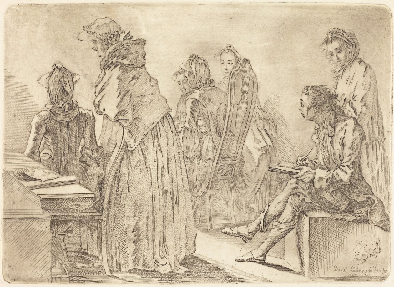 Party with Six Ladies and the Artist by Daniel Nikolaus Chodowiecki