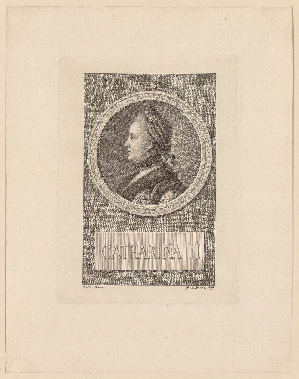 Portrait of Empress Catherine II of Russia by Daniel Nikolaus Chodowiecki