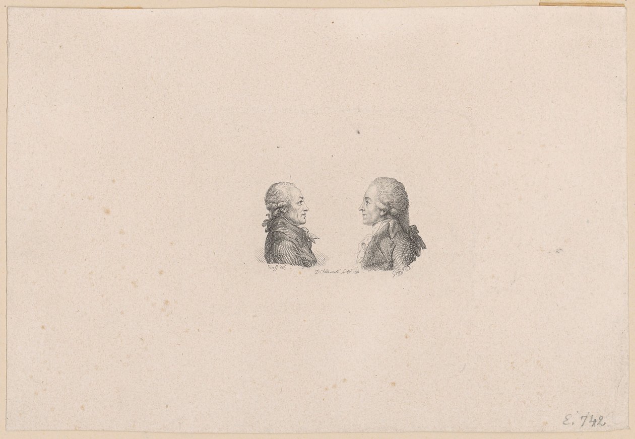 Portrait of Court Painter Anton Graff and Court Councillor Wilhelm Gottlieb Becker by Daniel Nikolaus Chodowiecki