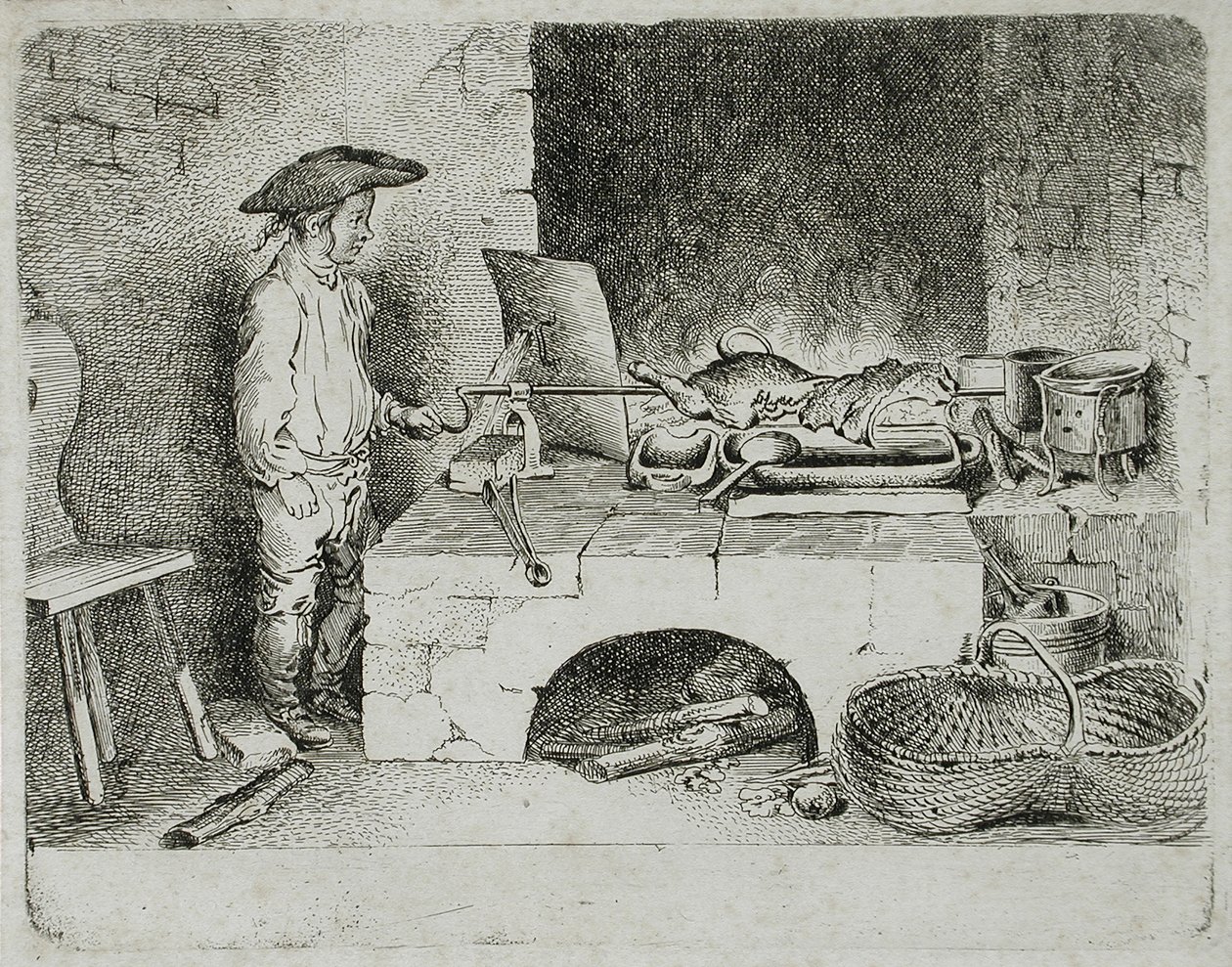 The Boy with the Sausage Spit by Daniel Nikolaus Chodowiecki