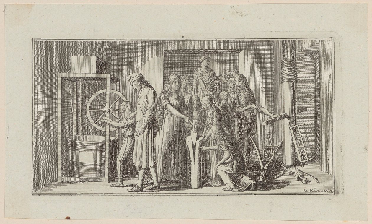 Workshop of a Mechanic by Daniel Nikolaus Chodowiecki