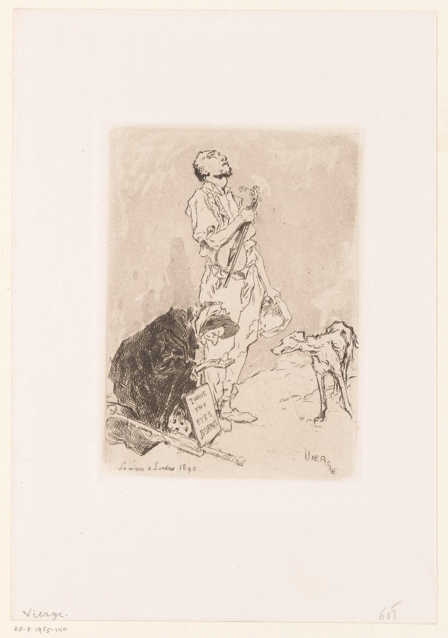 A Man and Woman Begging on the Street by Daniel Urrabieta Vierge