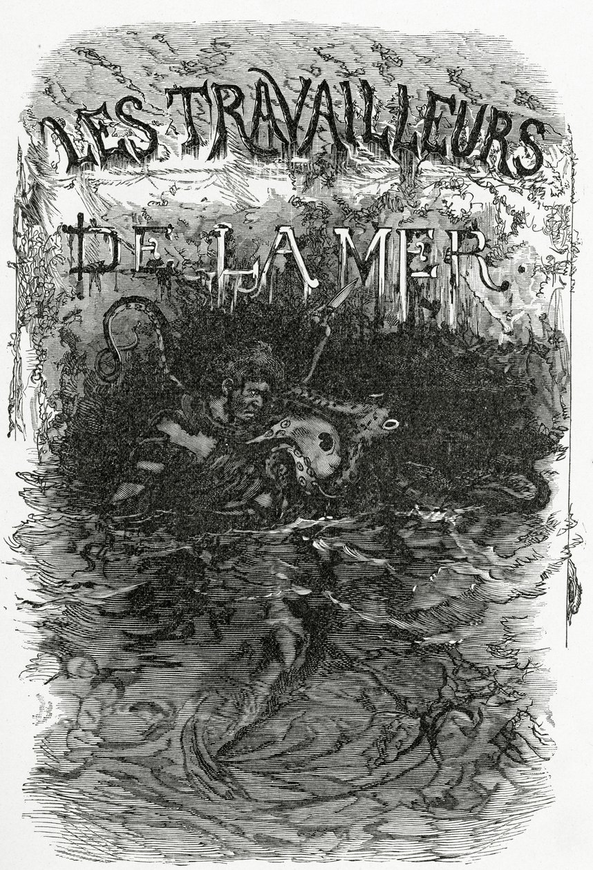 Illustration for the novel Les Travailleurs de la Mer by Daniel Urrabieta Vierge