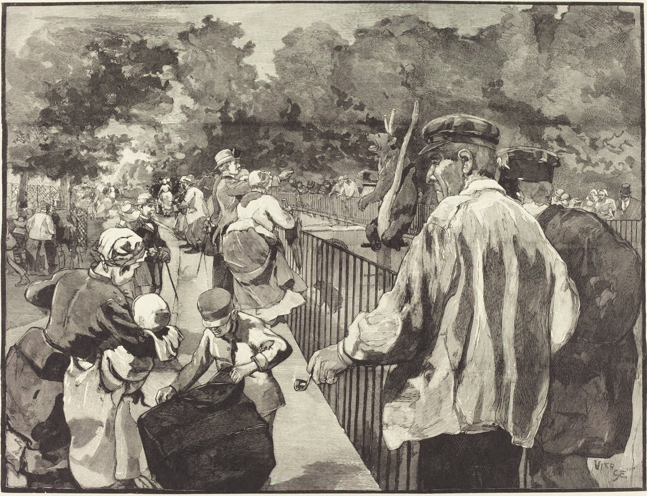 In the Garden of Plants by Daniel Vierge