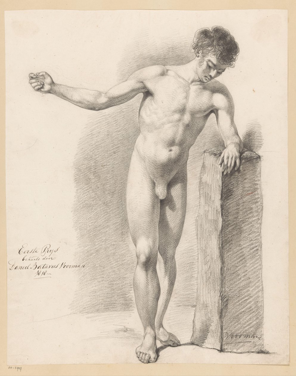 Standing Male Nude, Front View (1st Prize 1818) by Daniël Batavus Voorman