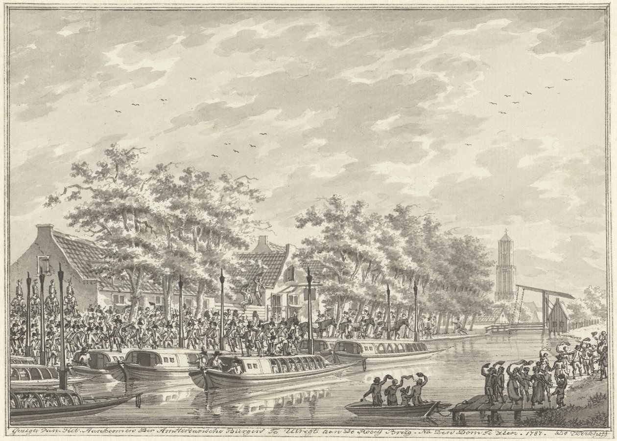 Arrival of the Amsterdammers in Utrecht, 1787 by Daniël Kerkhoff