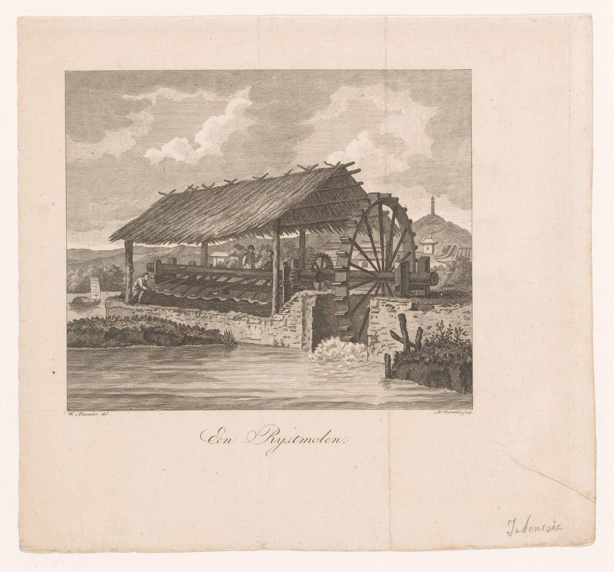 Rice Mill Driven by a Water Wheel by Daniël Veelwaard (I)