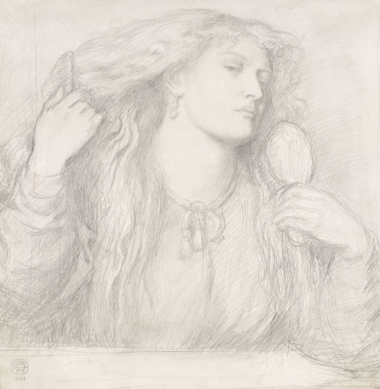 Woman combing her Hair, Fanny Cornforth by Dante Gabriel Charles Rossetti