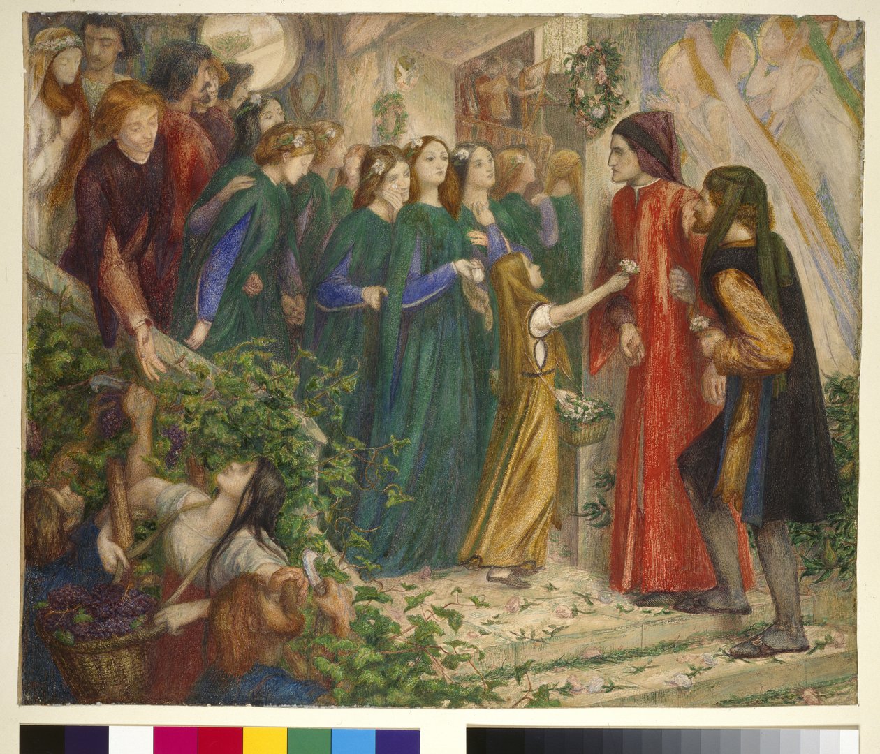 Beatrice Meeting Dante at a Marriage Feast Denies Him Her Salutation by Dante Gabriel Charles Rossetti