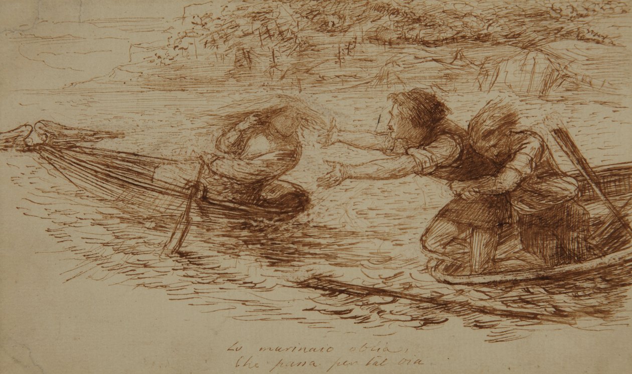 Boatmen and Siren by Dante Gabriel Charles Rossetti