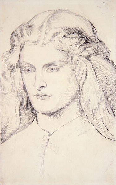 Portrait study of Annie Miller, c.1860-63 by Dante Gabriel Charles Rossetti