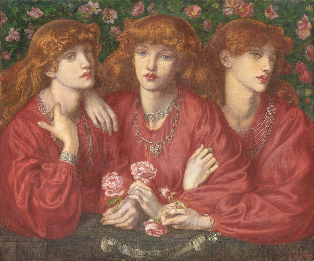 Rosa Triplex: A Triple Portrait of May Morris by Dante Gabriel Charles Rossetti