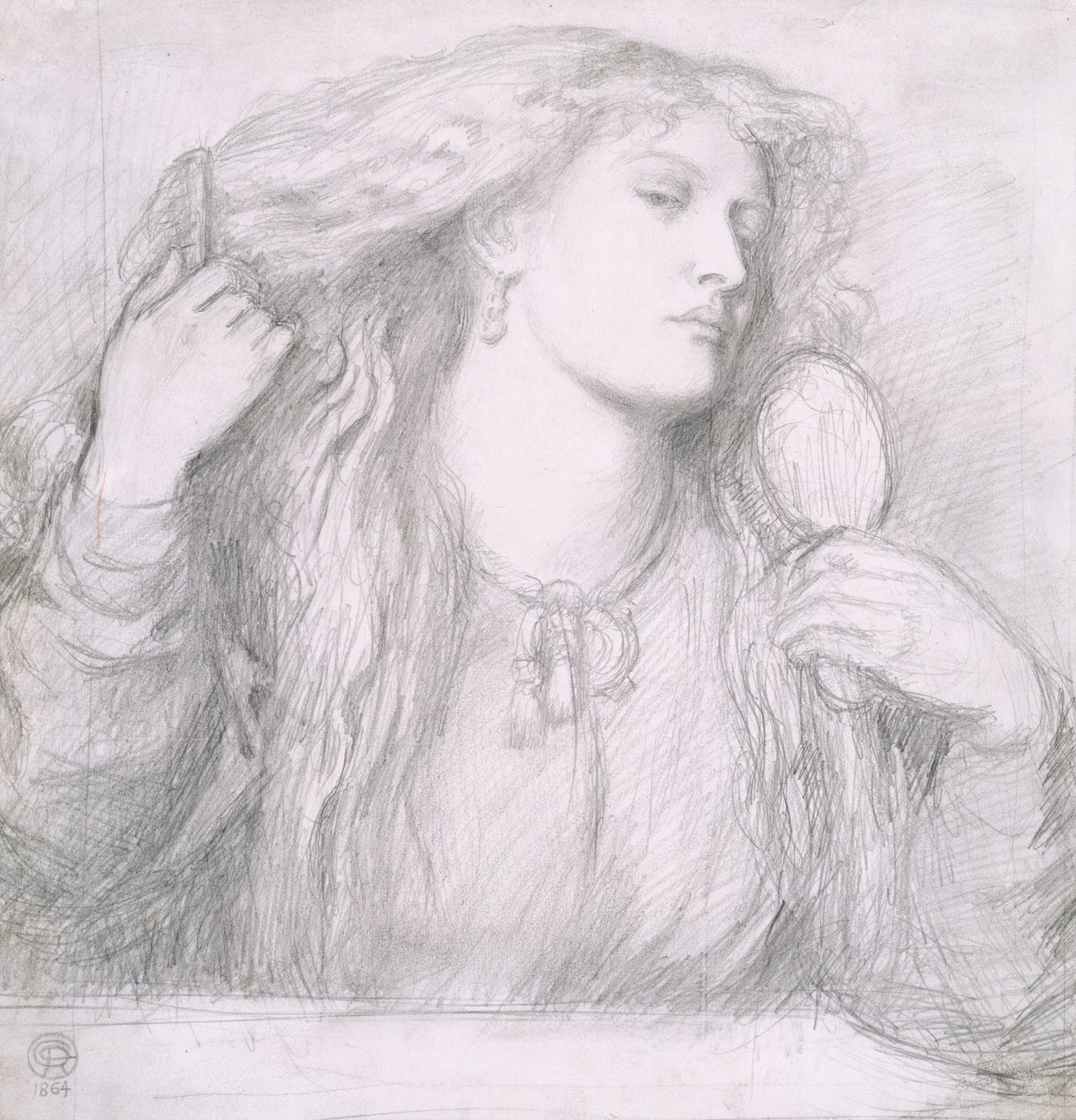 Woman combing her hair, Fanny Cornforth by Dante Gabriel Charles Rossetti