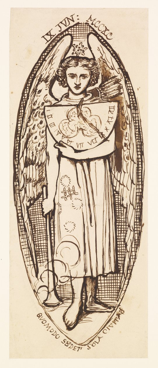 Dantis Amor – Study of Love with a Sundial and Torch by Dante Gabriel Rossetti