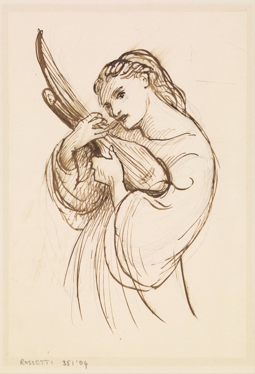 Girl with a Musical Instrument by Dante Gabriel Rossetti